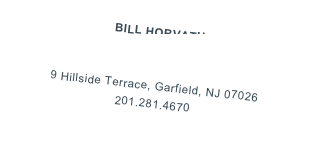 BILL HORVATH
bill@razorheadbh.com

9 Hillside Terrace, Garfield, NJ 07026
201.281.4670